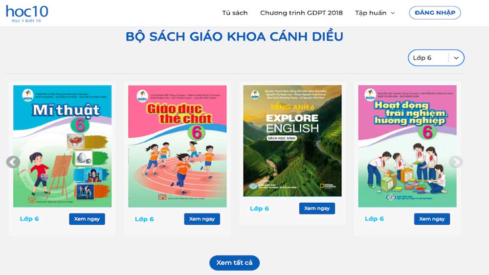 Giáo viên, học sinh, phụ huynh có thể xem các bộ sách giáo khoa Cánh Diều lớp 1, lớp 2, lớp 6 bản điện tử một cách dễ dàng, thuận tiện và hoàn toàn miễn phí. (Nguồn ảnh: baobacgiang.com.vn)